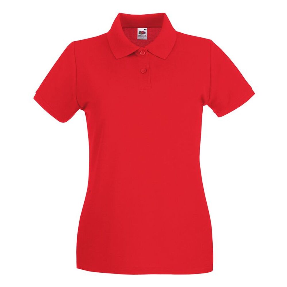 Fruit of the Loom Womens/Ladies  Cotton Pique Lady Fit Polo Shirt / Red